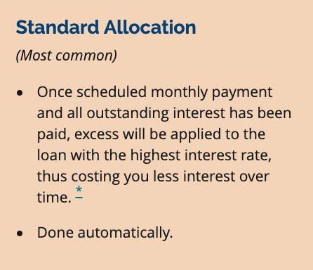Standard Allocation for Excess Payments